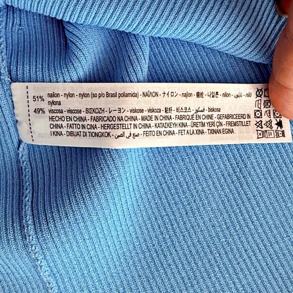 Zara Sky Blue Ribbed Knit Mini Skirt NWT Sz. MEDIUM Summer Basic  SummerGirl - Picture 5 of 7